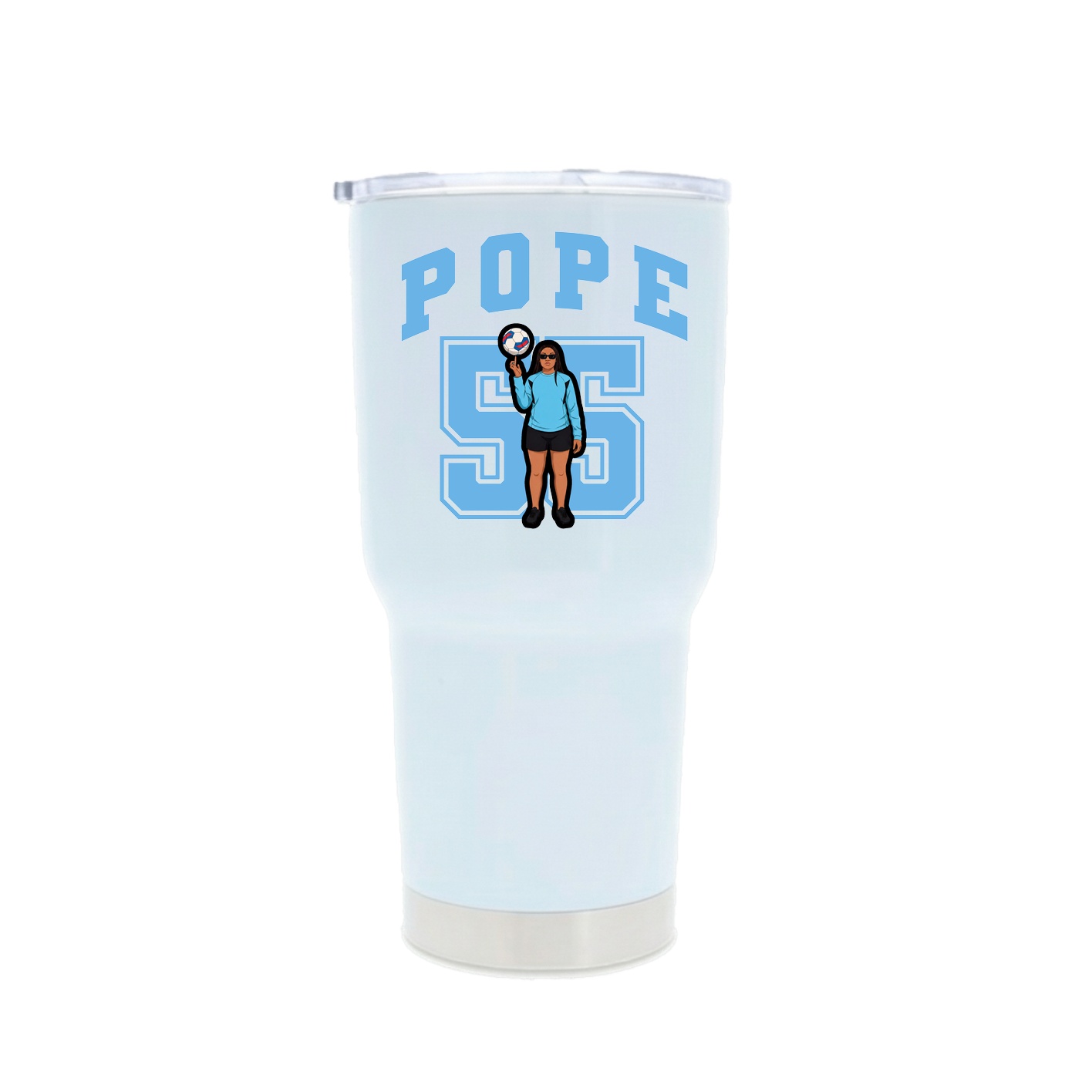 30oz Stainless Steel Tumbler — Number in White