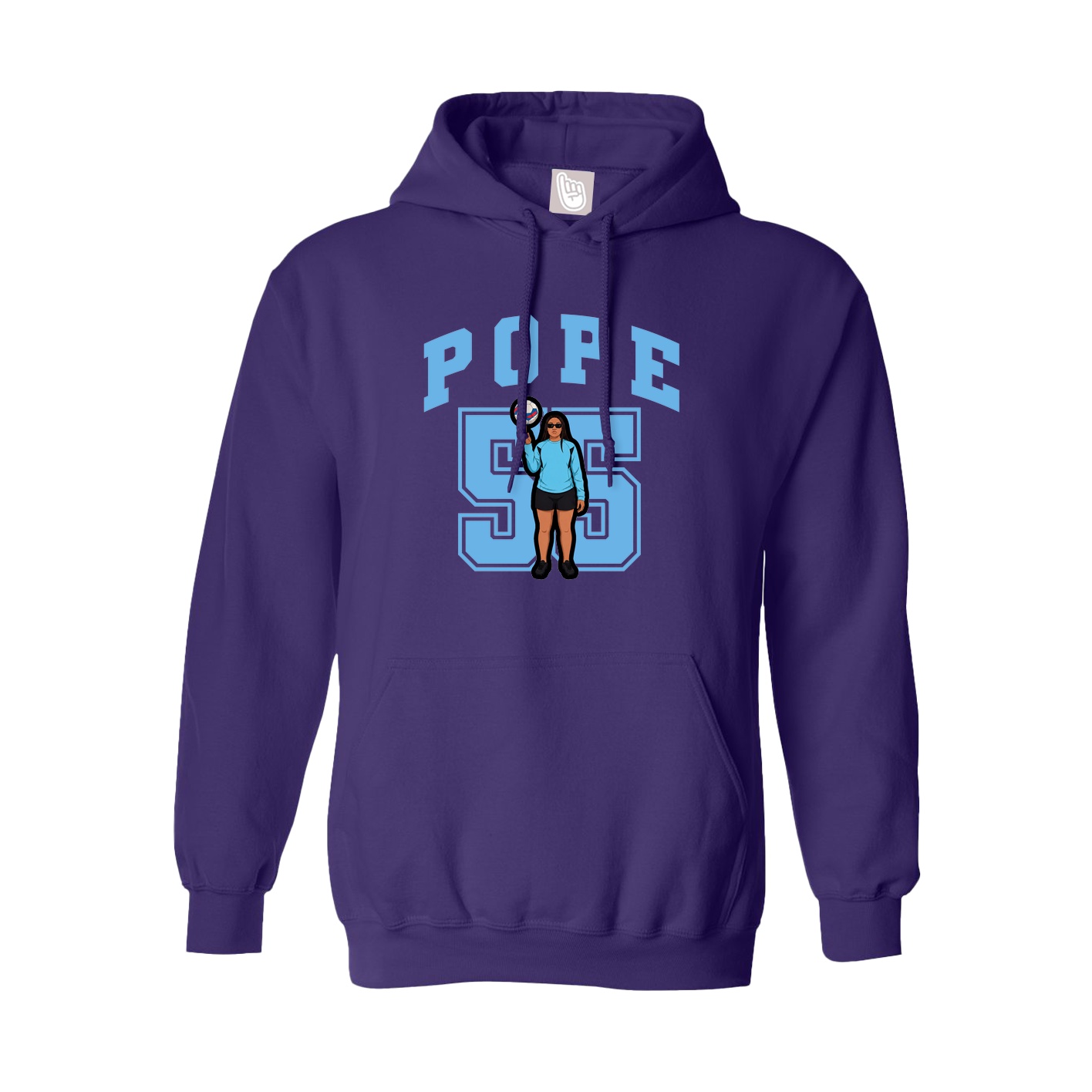 Youth Hoodie — Number in Purple