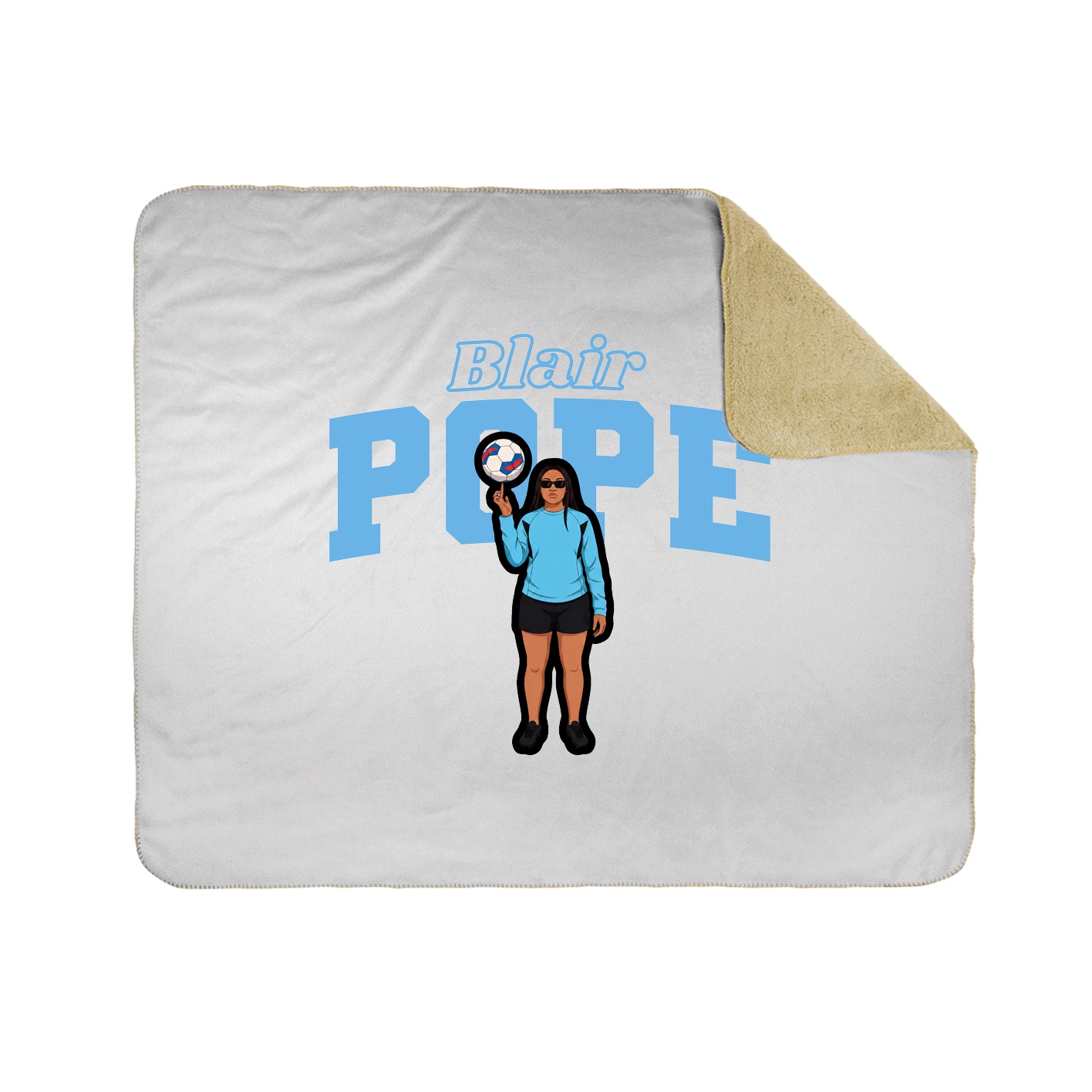 Throw Blanket — Name Arch in White