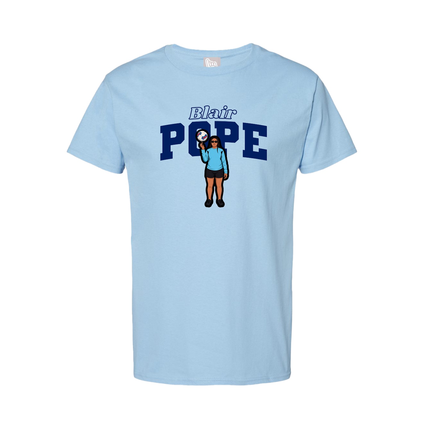 Youth Tee — Name Arch in Light Blue