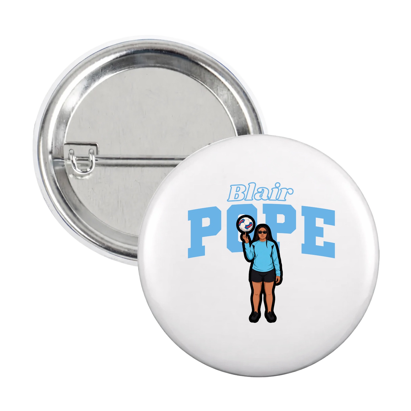 Game Day Button — Name Arch in White