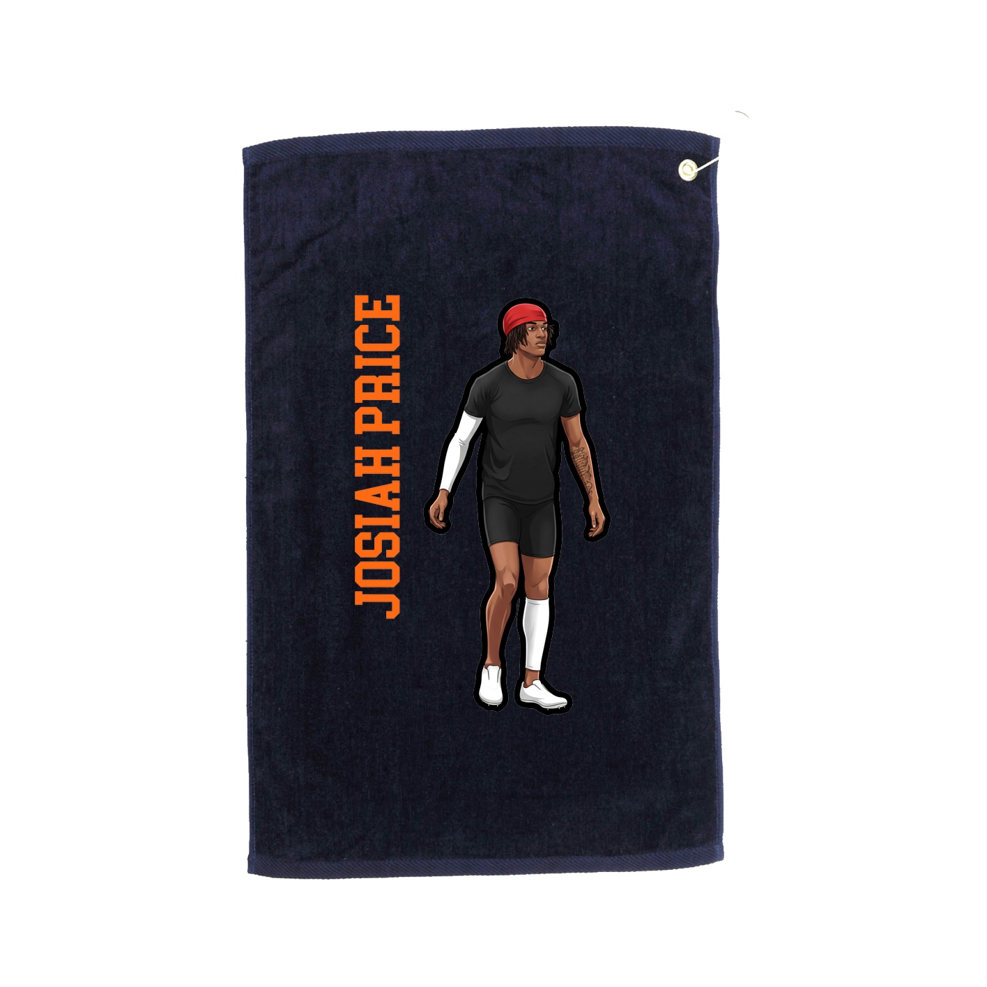 Golf Towel — Name Vertical in Navy