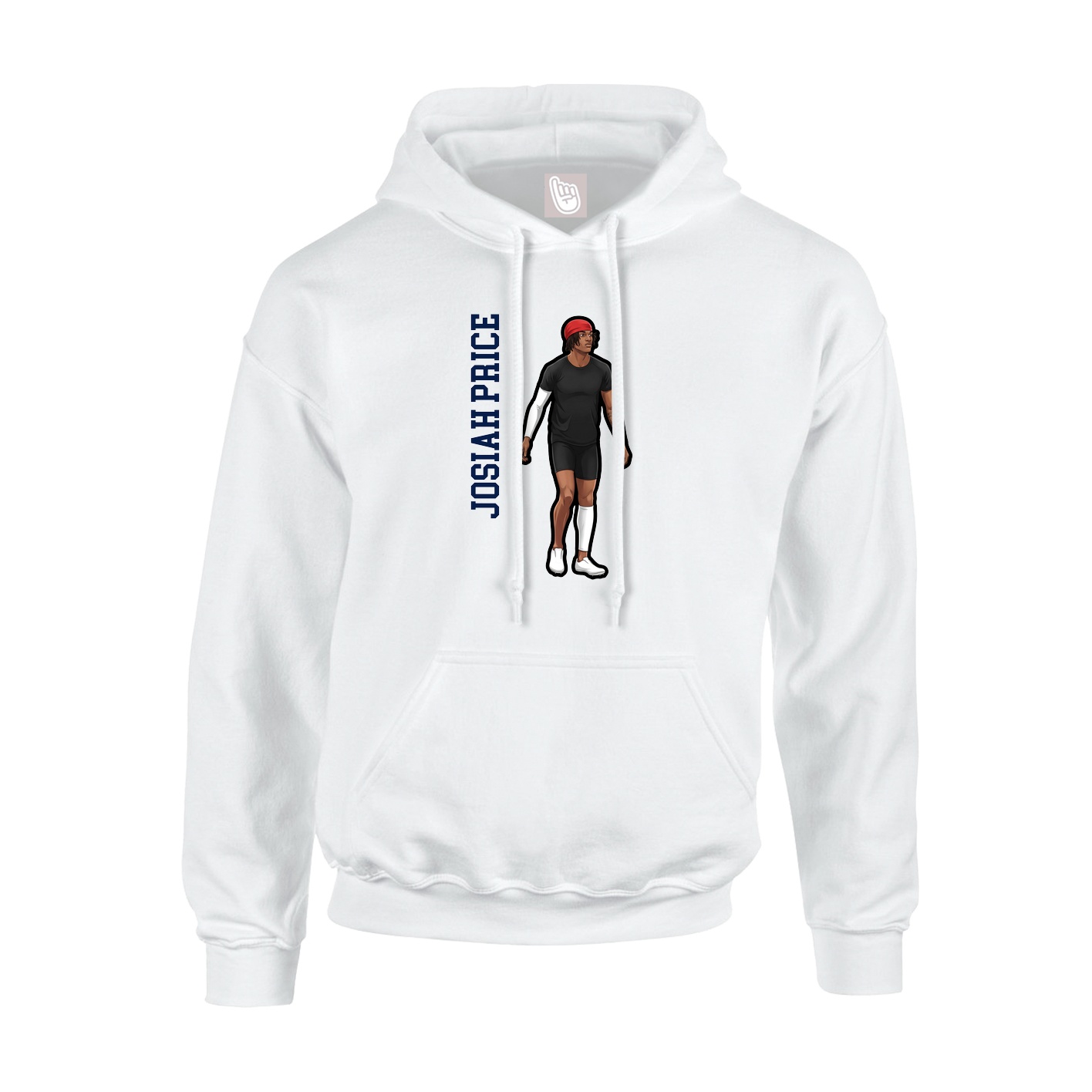 Youth Hoodie — Name Vertical in White