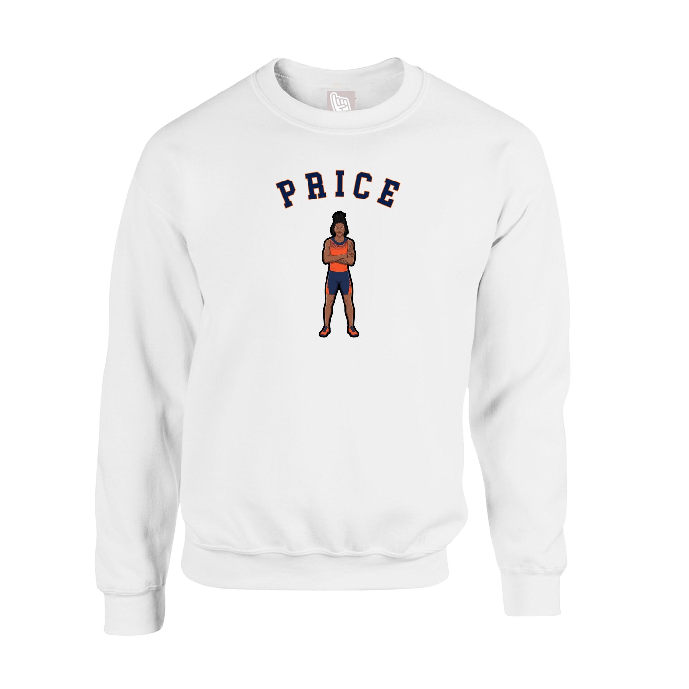 Fleece Crew — Shirsey Arch in White