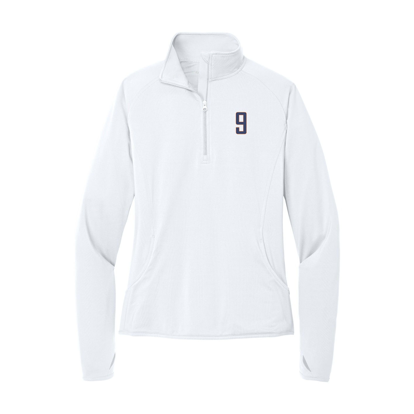 Women's Q-Zip Pullover — Front Shirsy in White