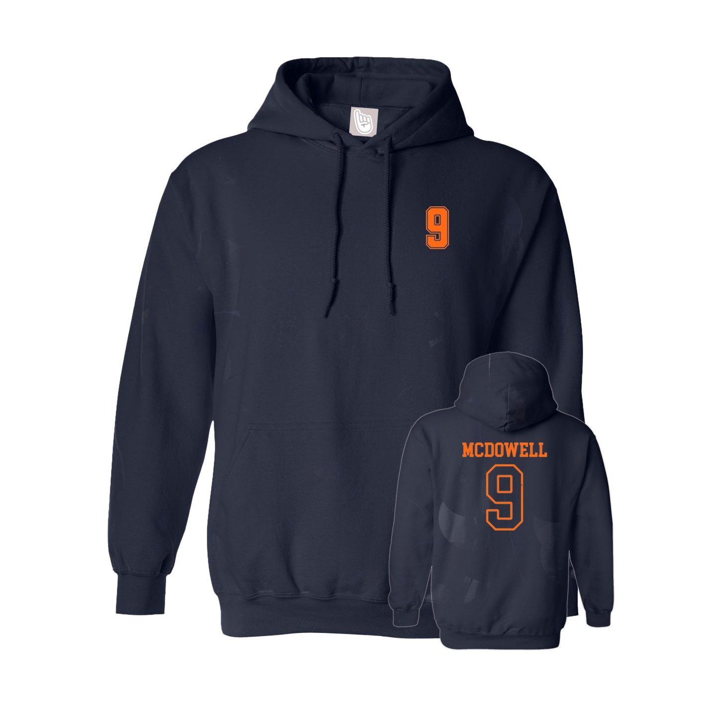 Youth Hoodie — Chest Back in Navy