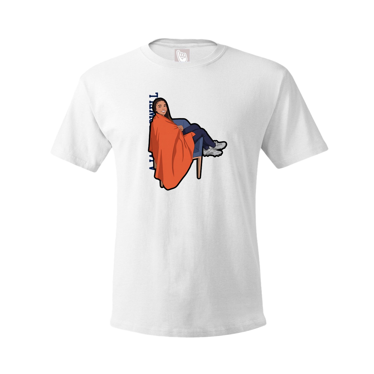 Youth Tee — Name Vertical in White