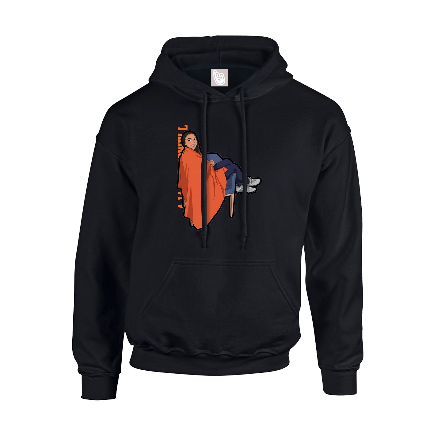 Hoodie — Name Vertical in Black