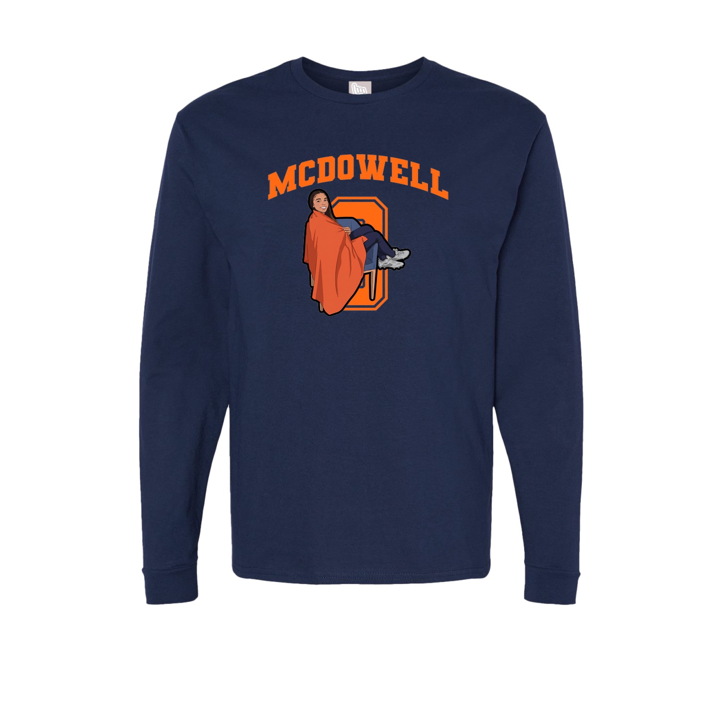 Long Sleeve Tee — Number in Navy