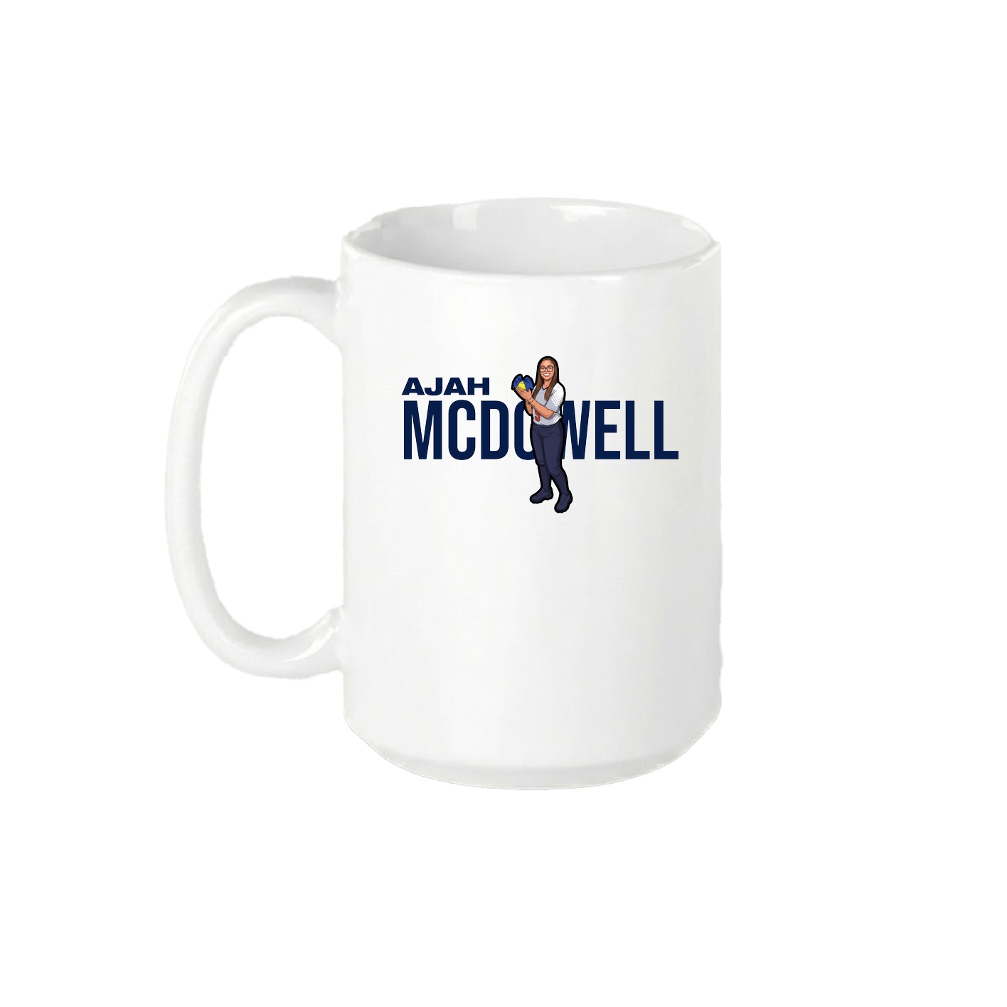15oz Coffee Mug — Player Name in White