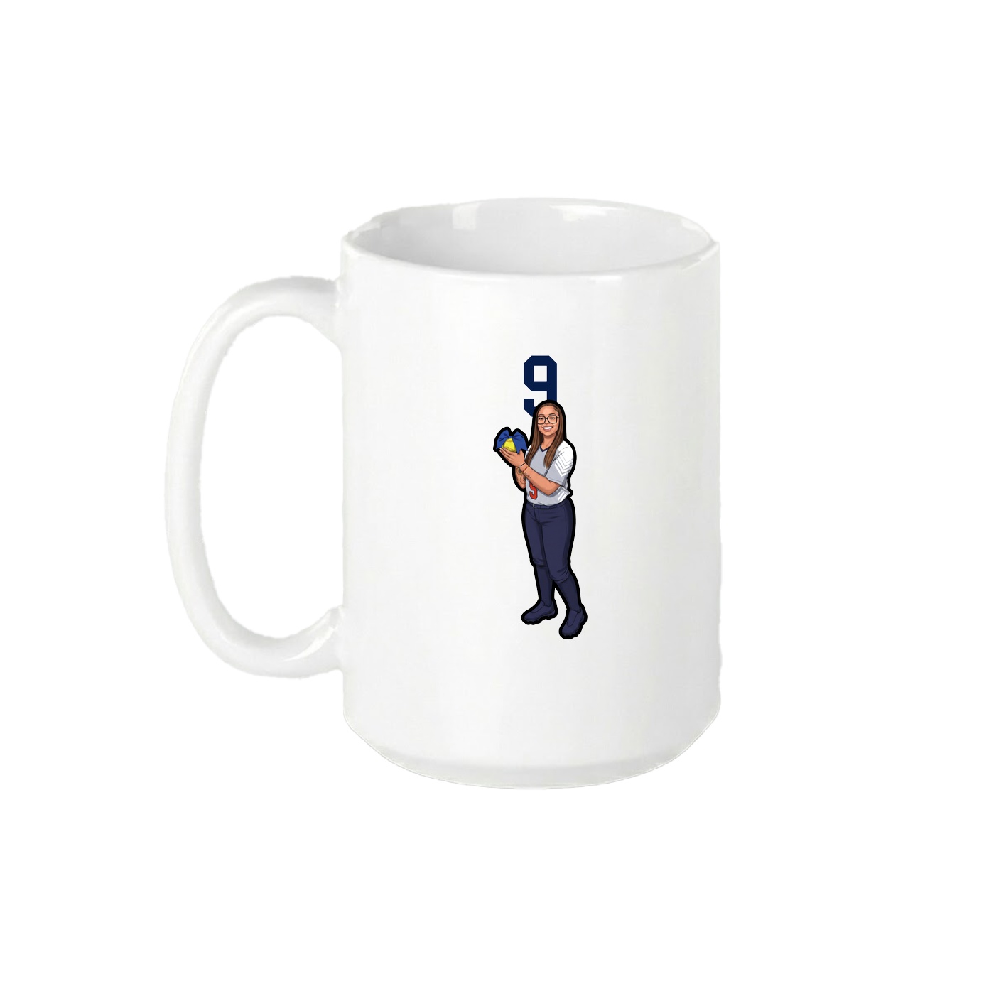 15oz Coffee Mug — Number Top in White