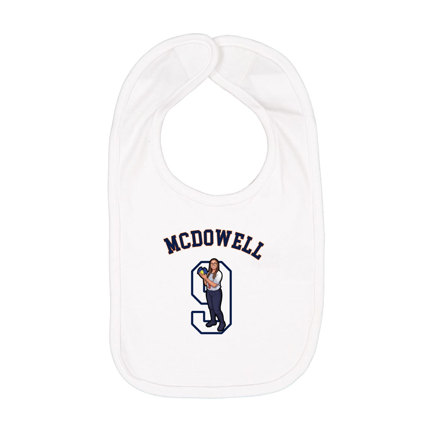 Infant Bib — Shirsey Arch in White