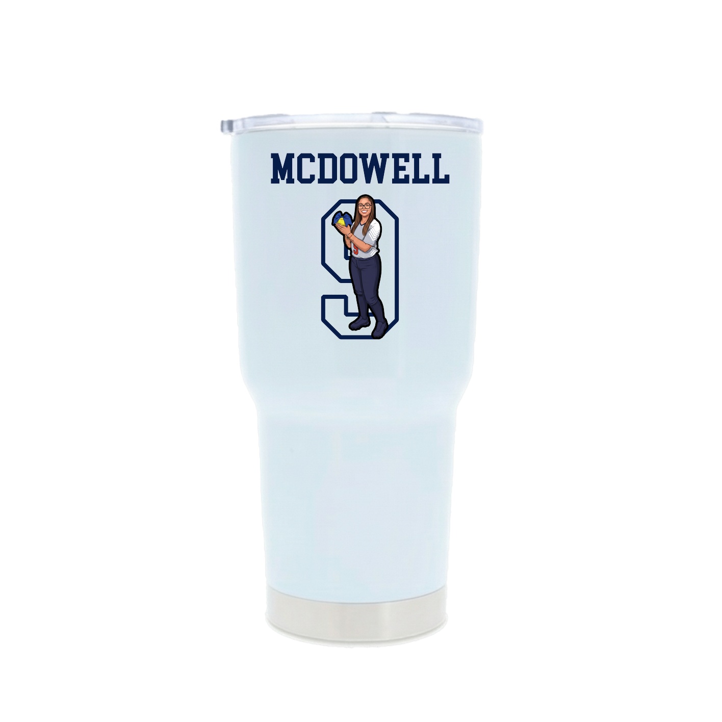 30oz Stainless Steel Tumbler — Shirsey in White
