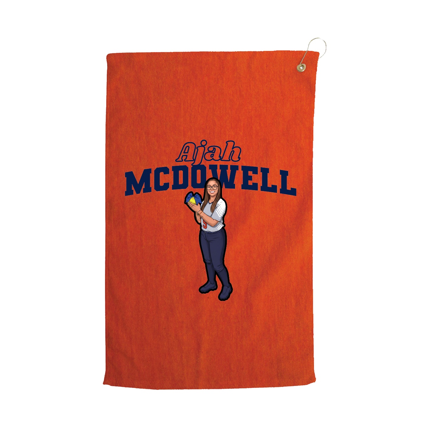 Golf Towel — Name Arch in Orange