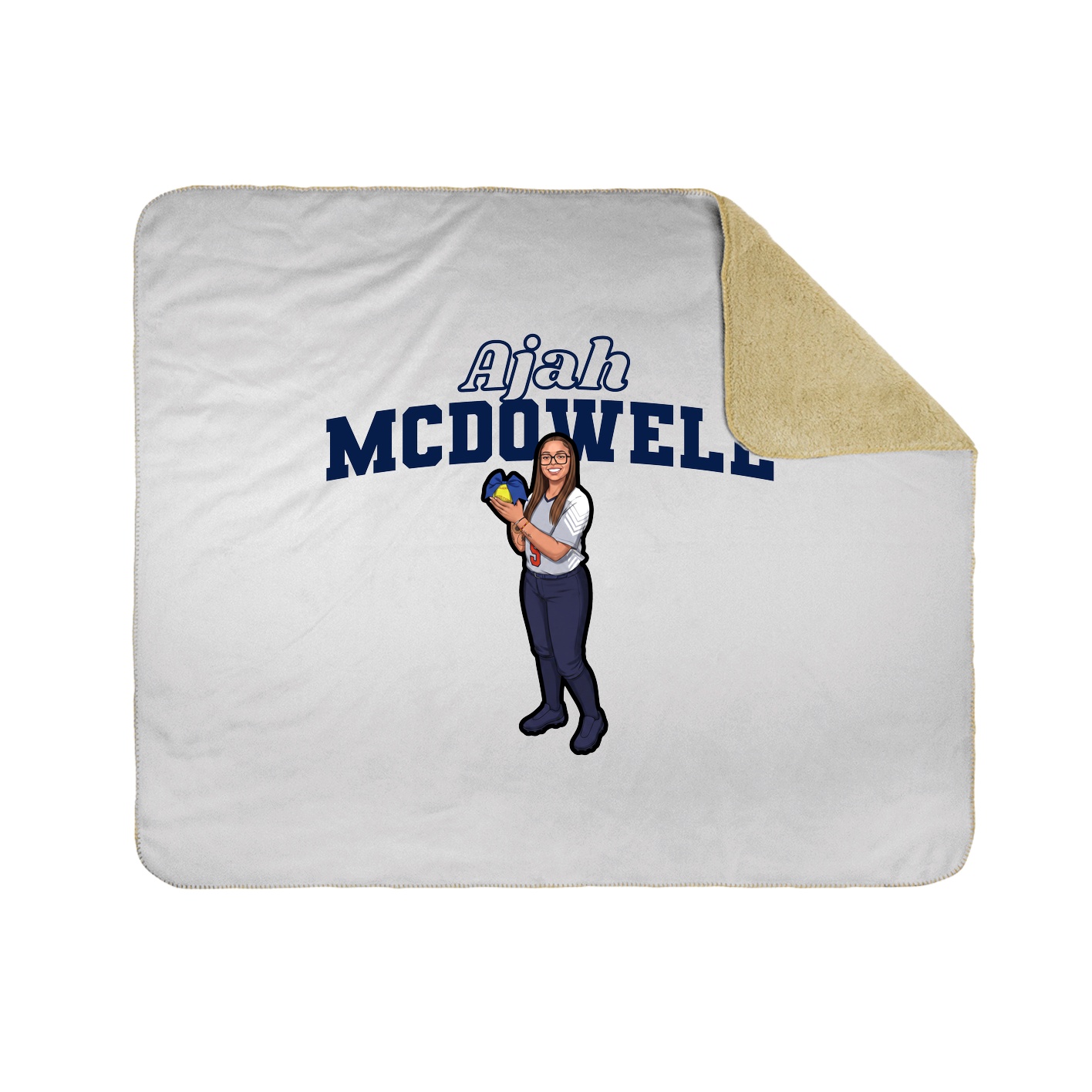 Throw Blanket — Name Arch in White