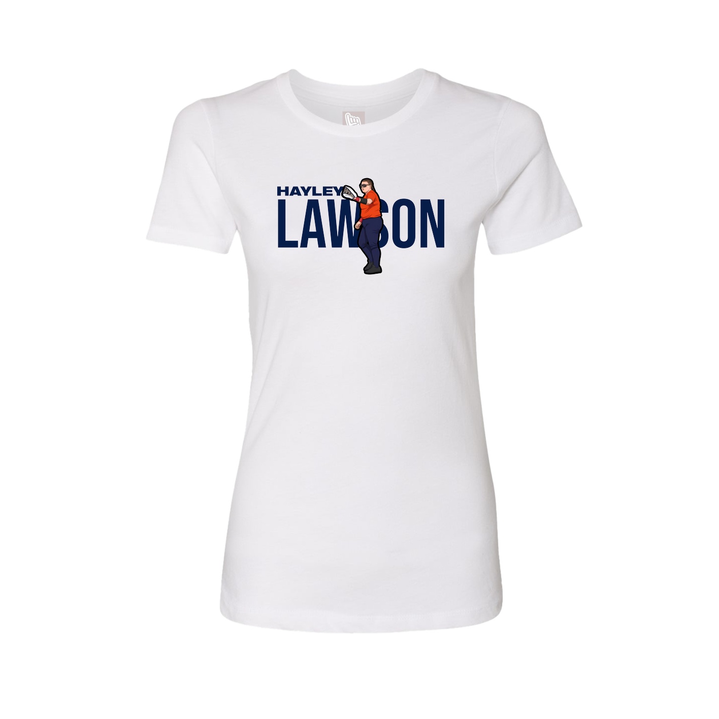 Fitted Women's Tee — Player Name in White