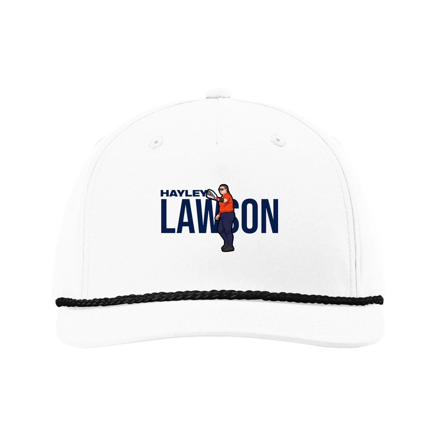 Five-Panel Classic Rope Cap — Player Name in White