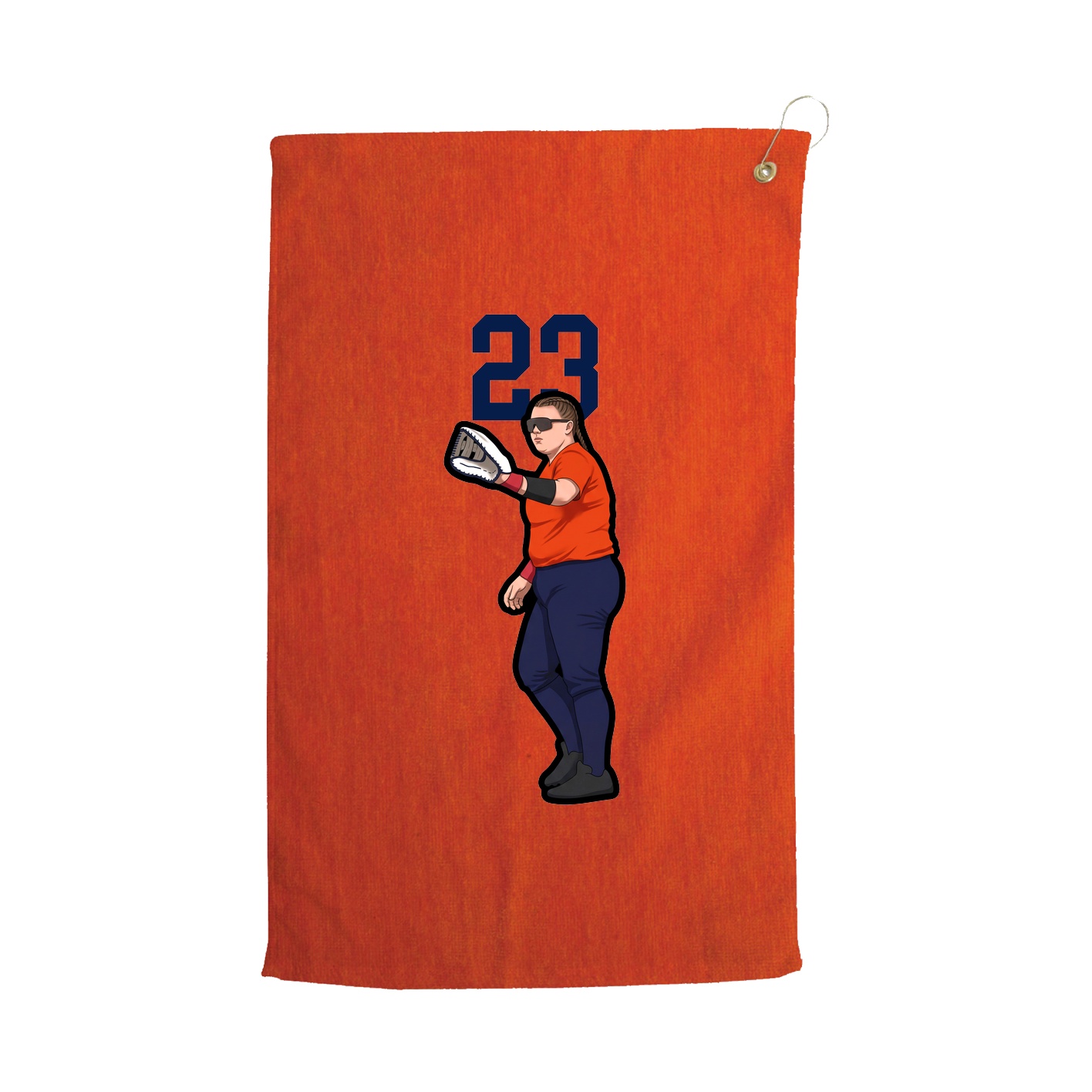 Golf Towel — Number Top in Orange