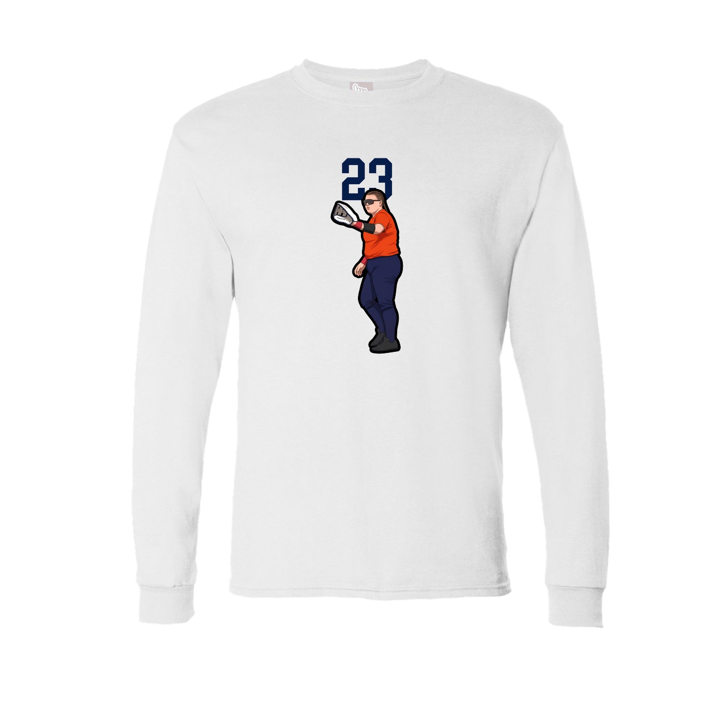 Long Sleeve Tee — Number Top in White