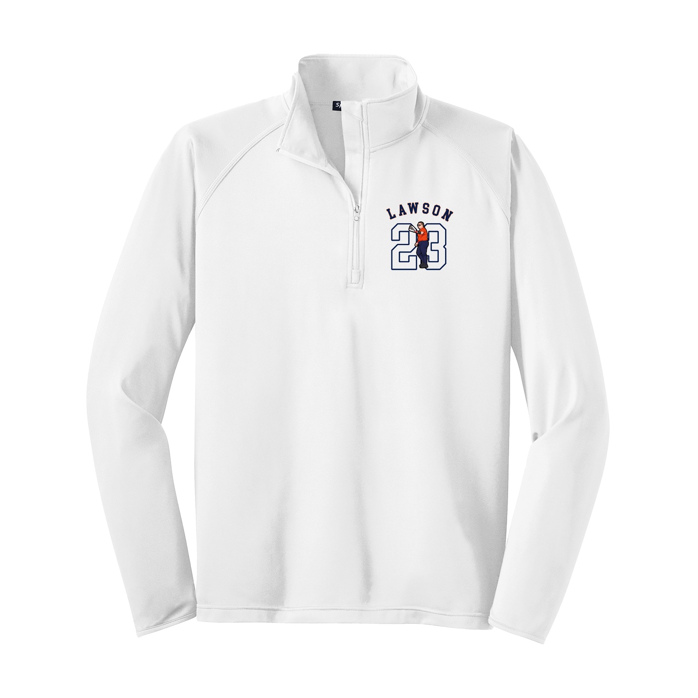 Q-Zip Pullover — Shirsey Arch in White