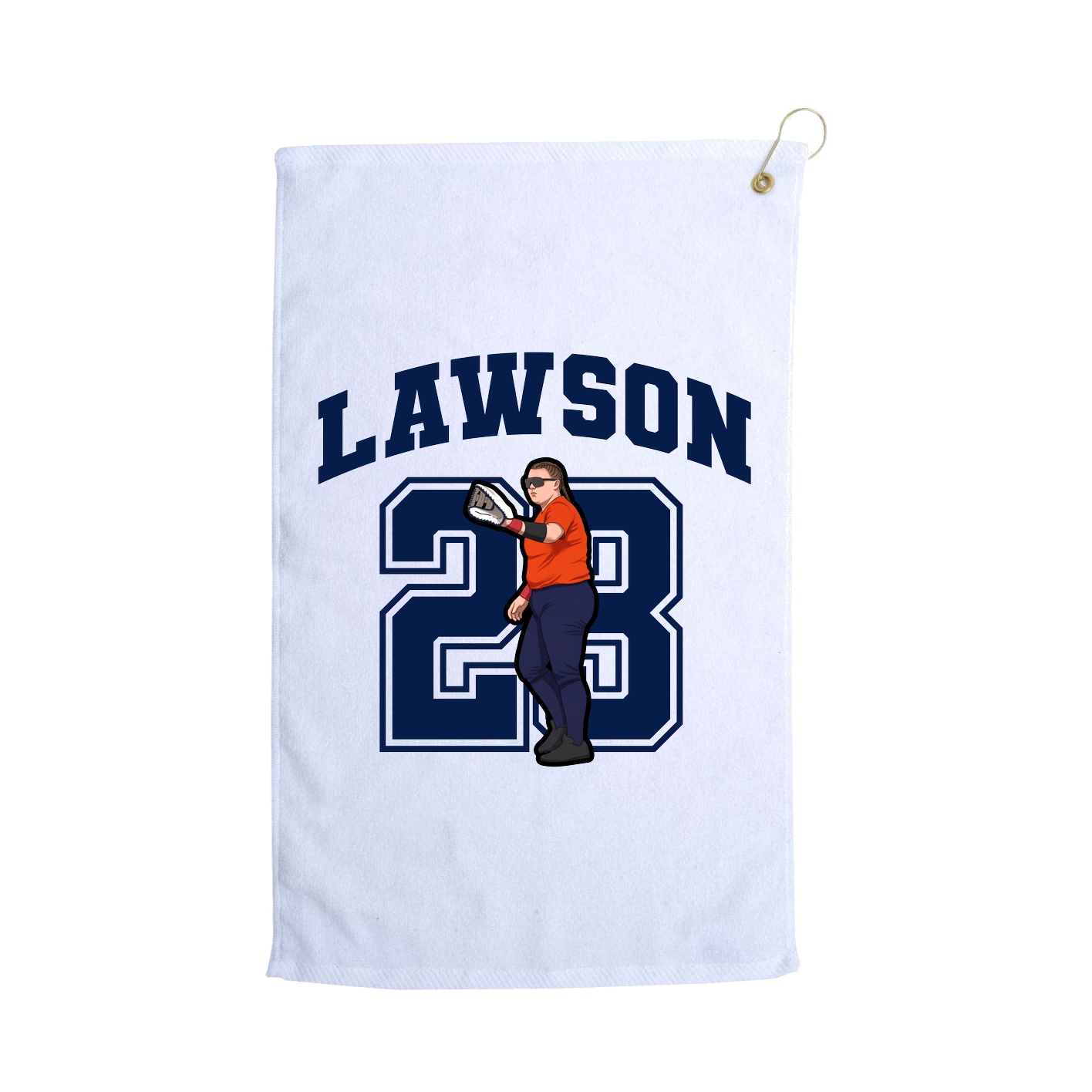 Golf Towel — Number in White