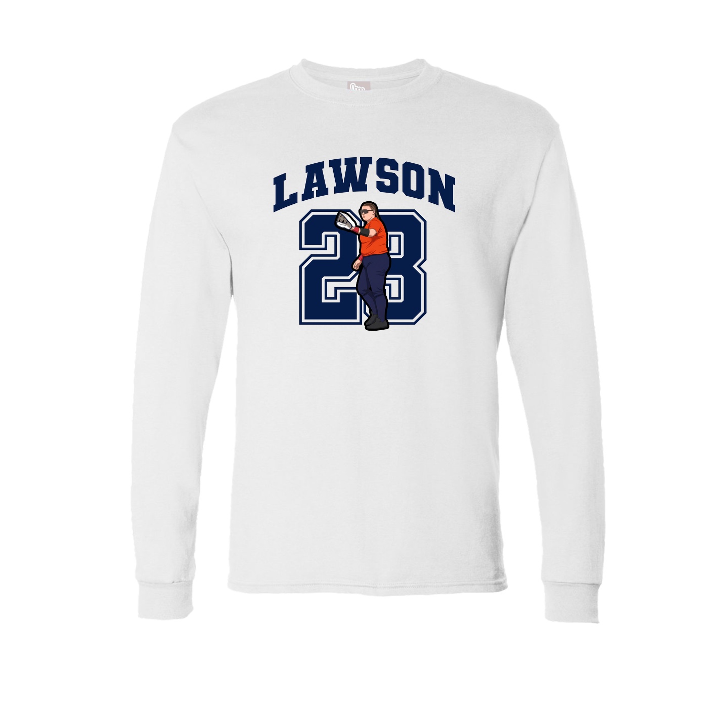 Long Sleeve Tee — Number in White