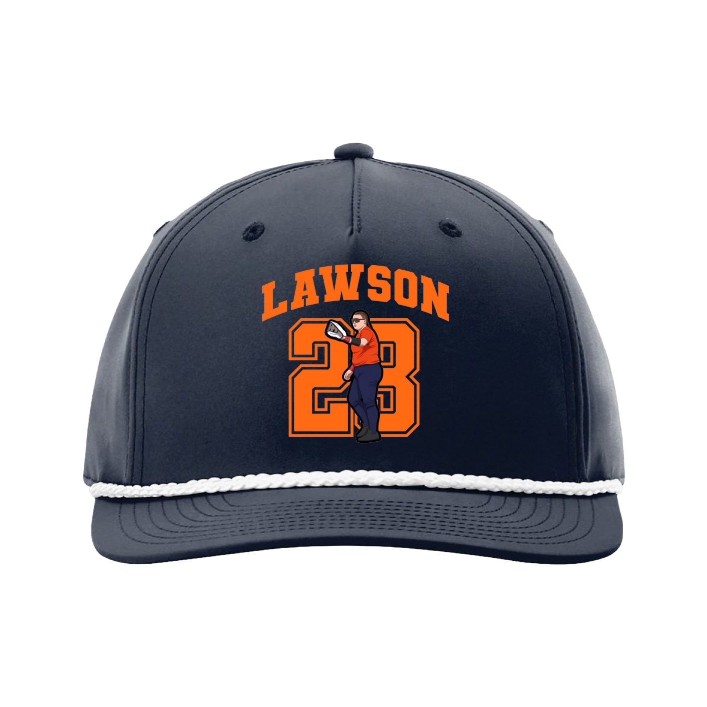 Five-Panel Classic Rope Cap — Number in Navy