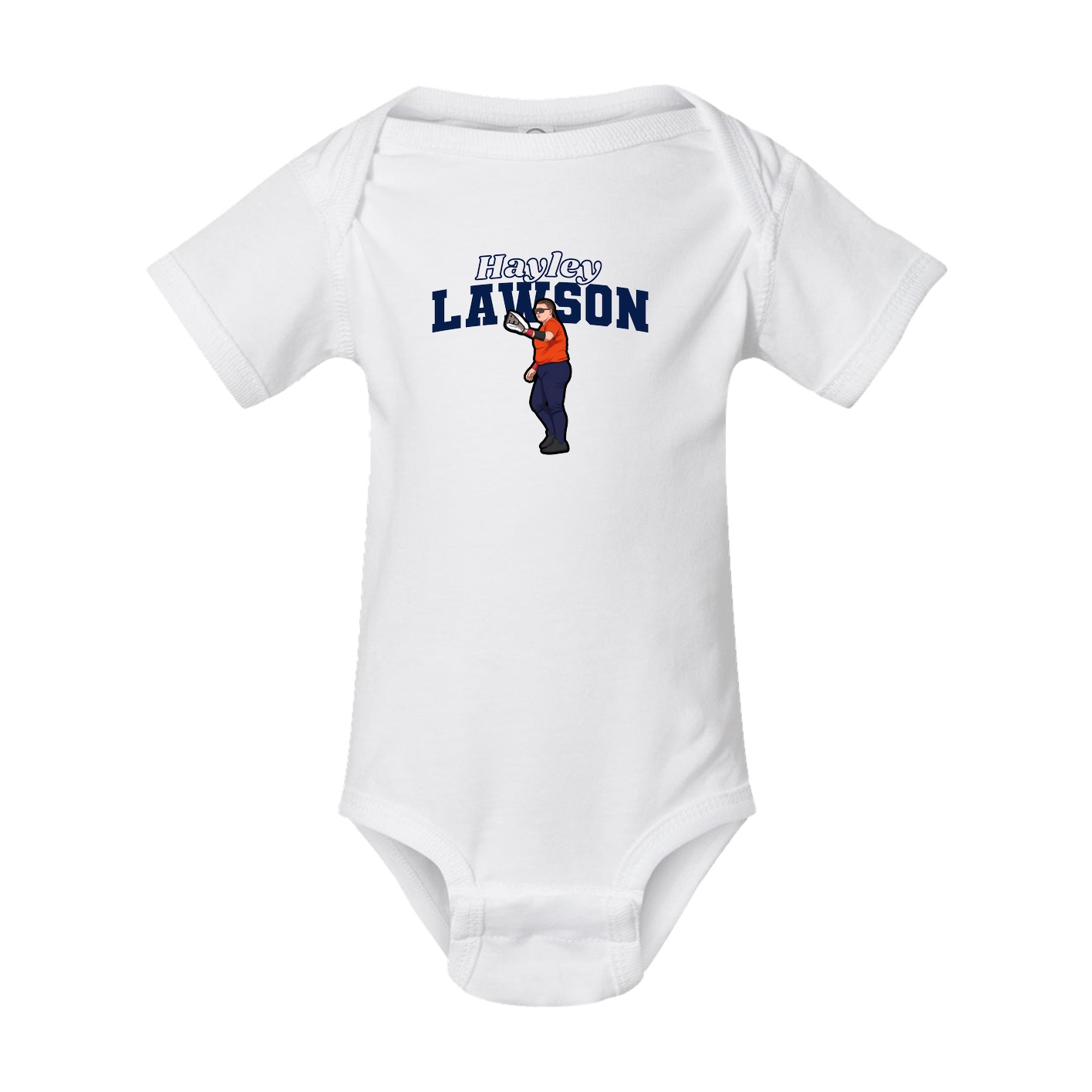 Baby Onesie — Name Arch in White