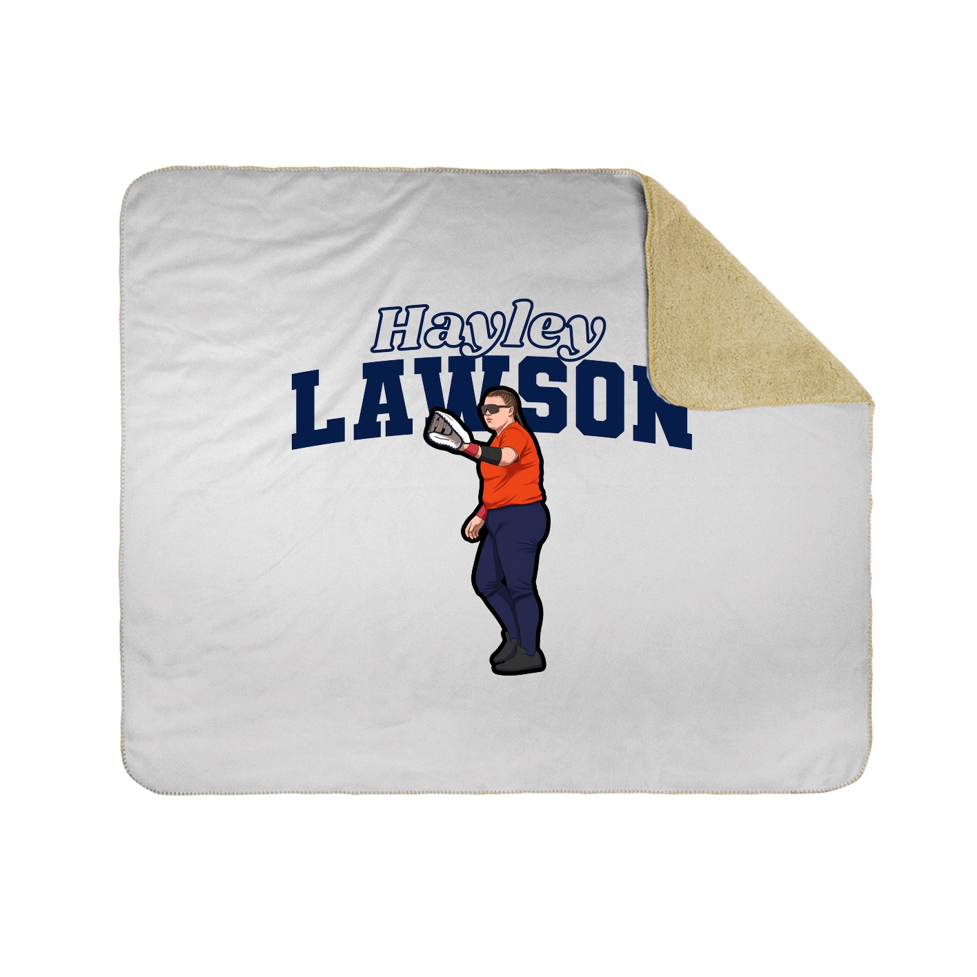 Throw Blanket — Name Arch in White
