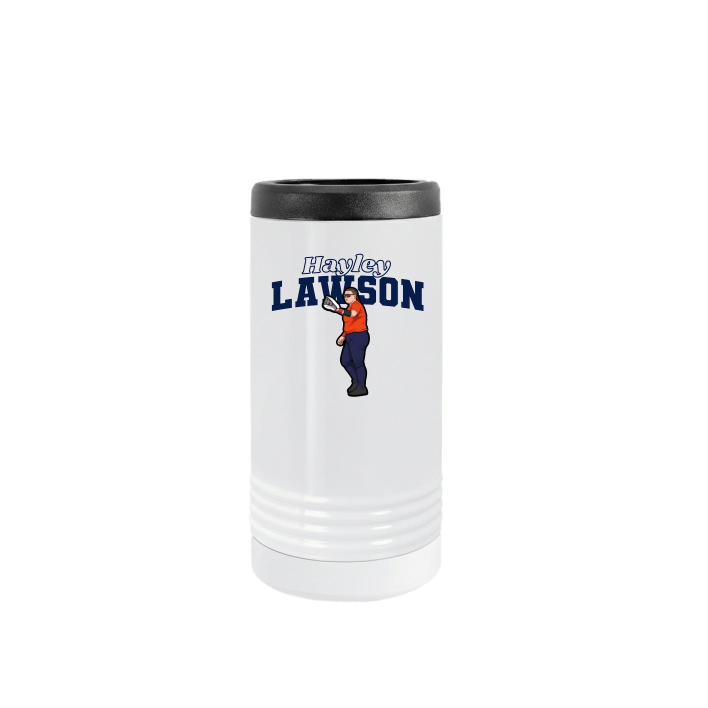 Slim Beverage Holder — Name Arch in White