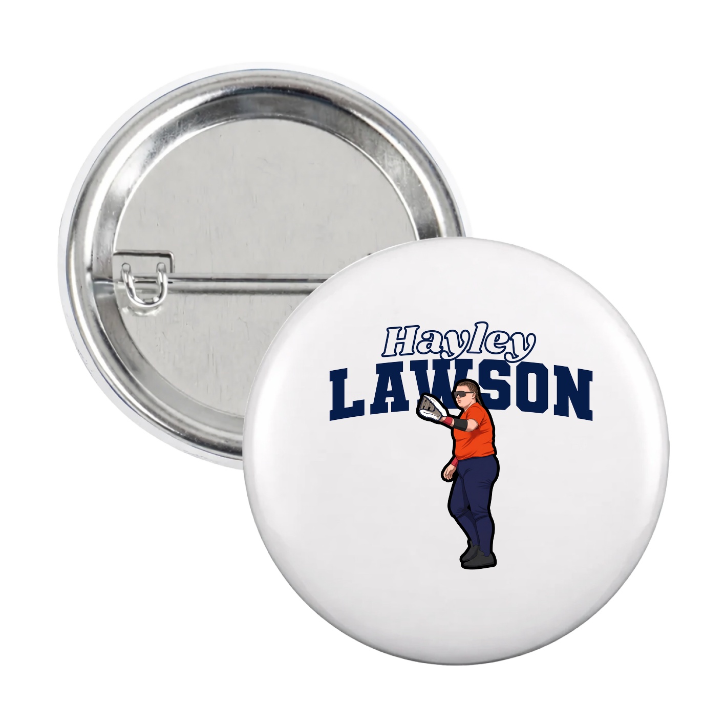 Game Day Button — Name Arch in White
