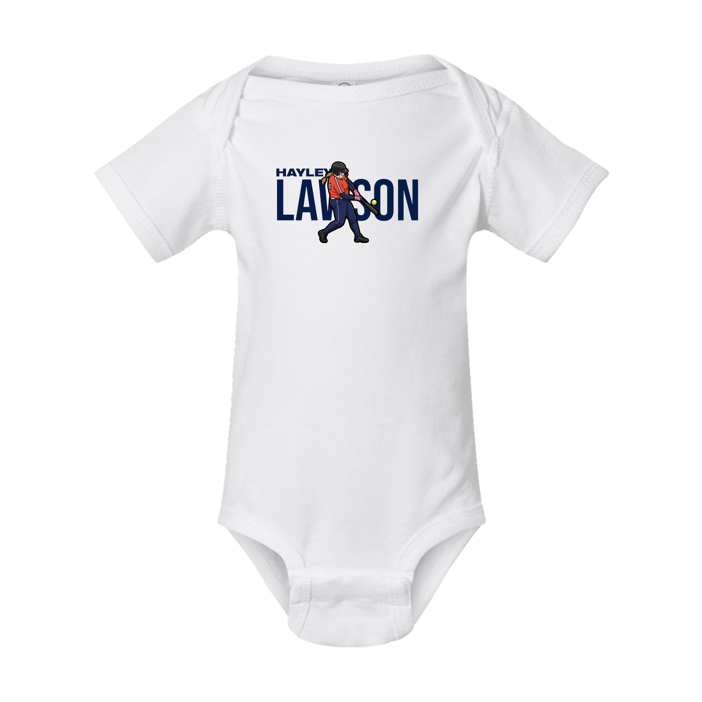 Baby Onesie — Player Name in White