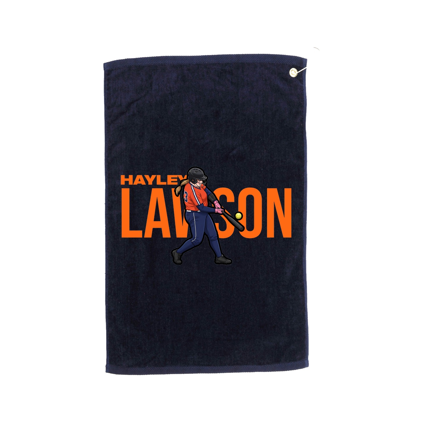 Golf Towel — Player Name in Navy