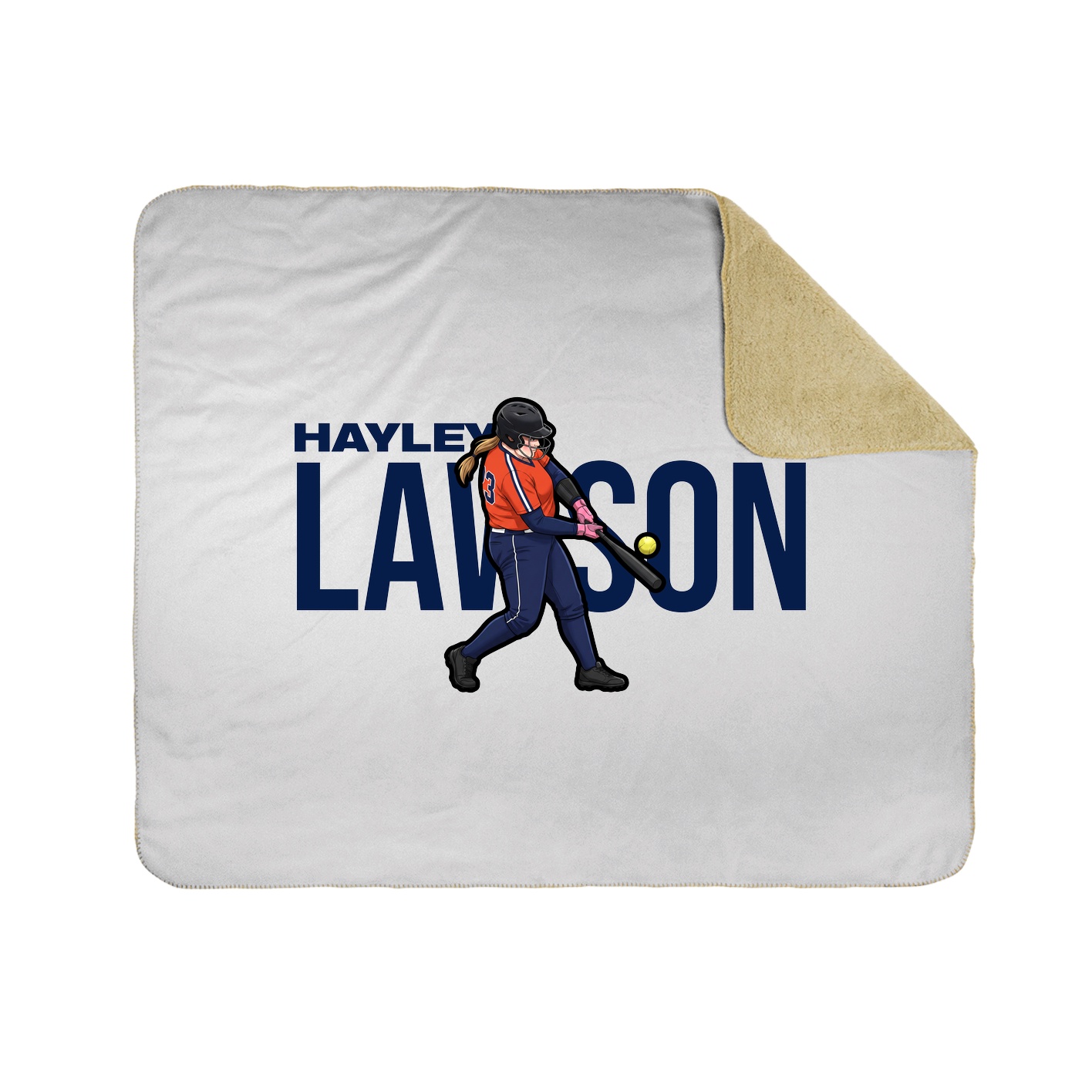 Throw Blanket — Player Name in White