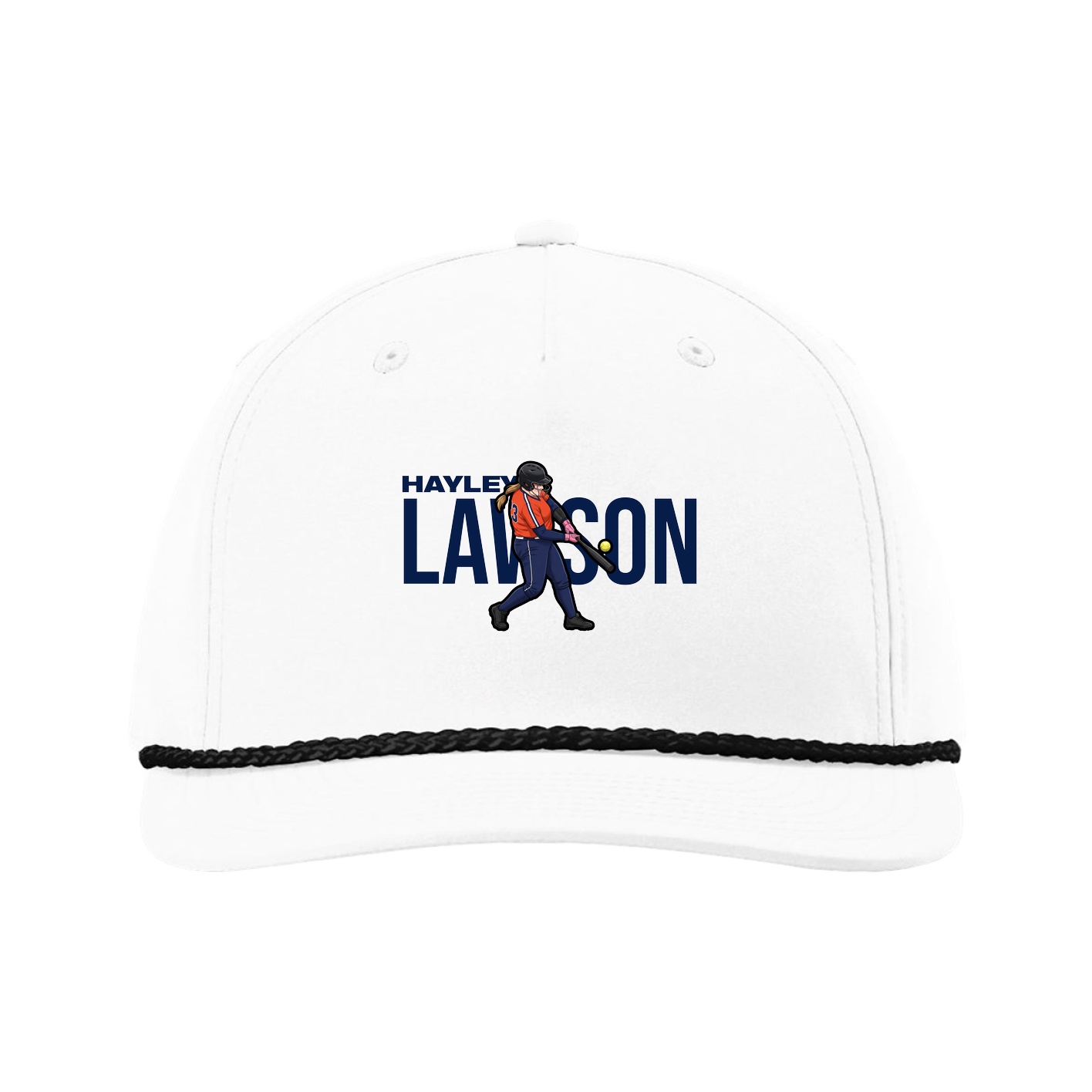 Five-Panel Classic Rope Cap — Player Name in White