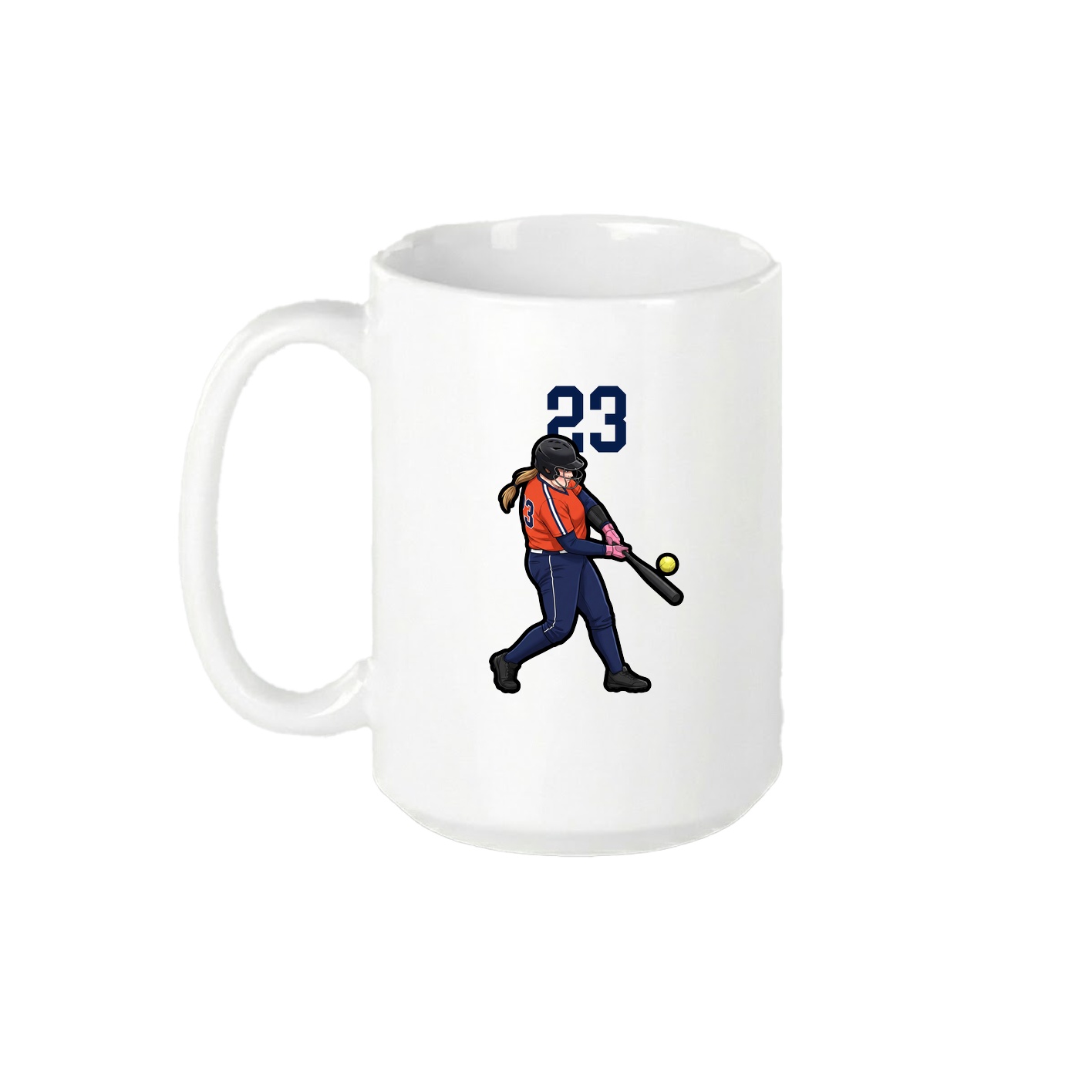 15oz Coffee Mug — Number Top in White