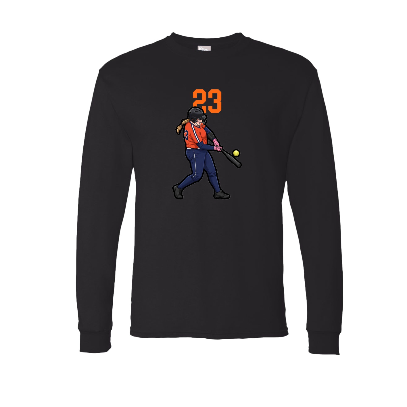 Long Sleeve Tee — Number Top in Black