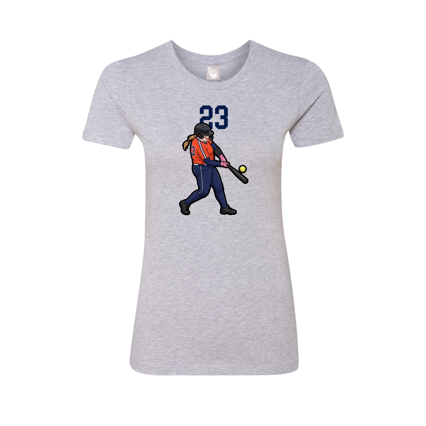 Fitted Women's Tee — Number Top in Grey