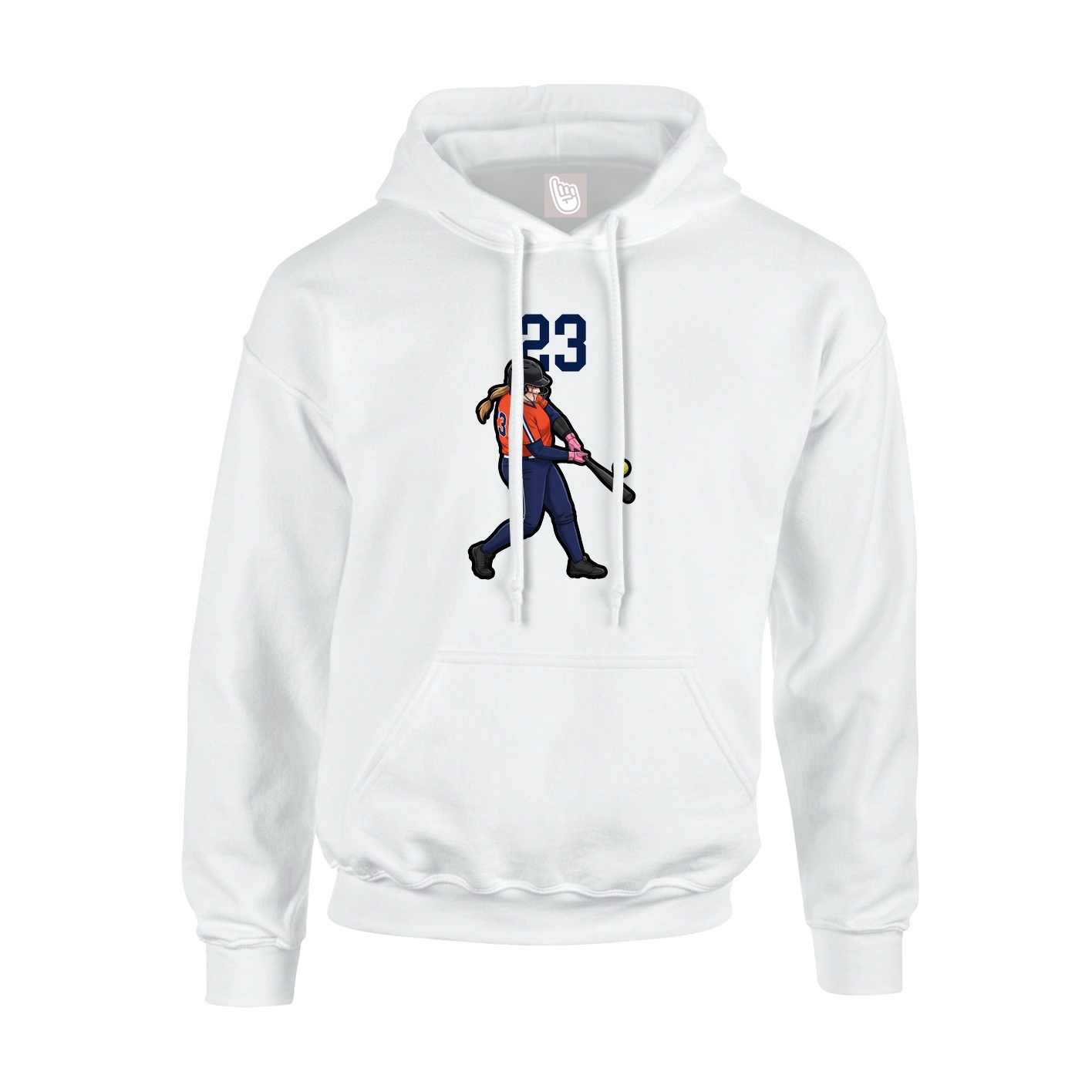 Hoodie — Number Top in White