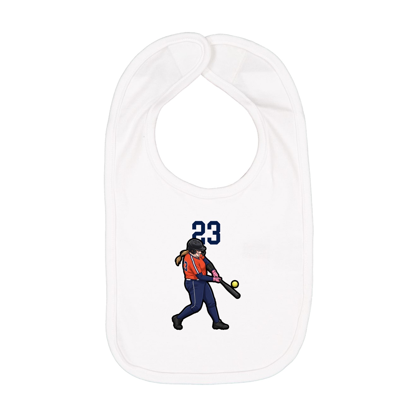 Infant Bib — Number Top in White