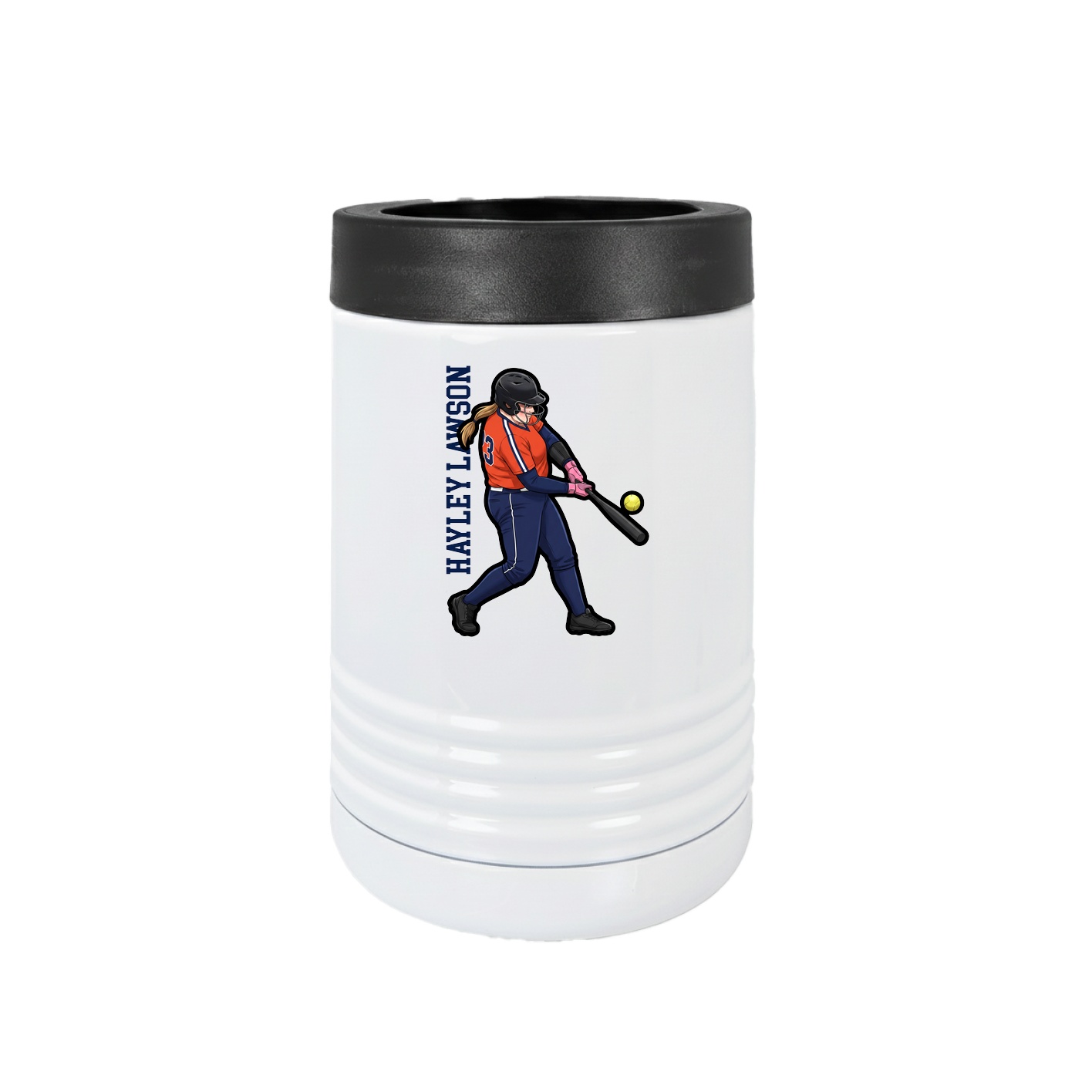 Beverage Holder — Name Vertical in White