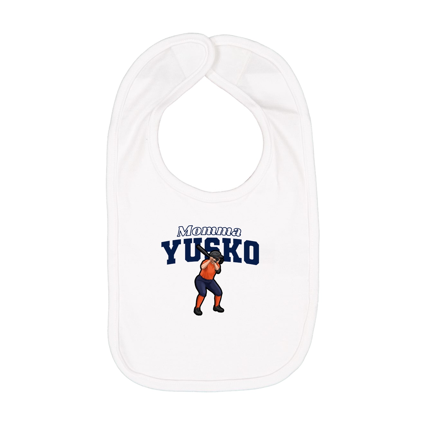 Infant Bib — Mothers Day Block in White