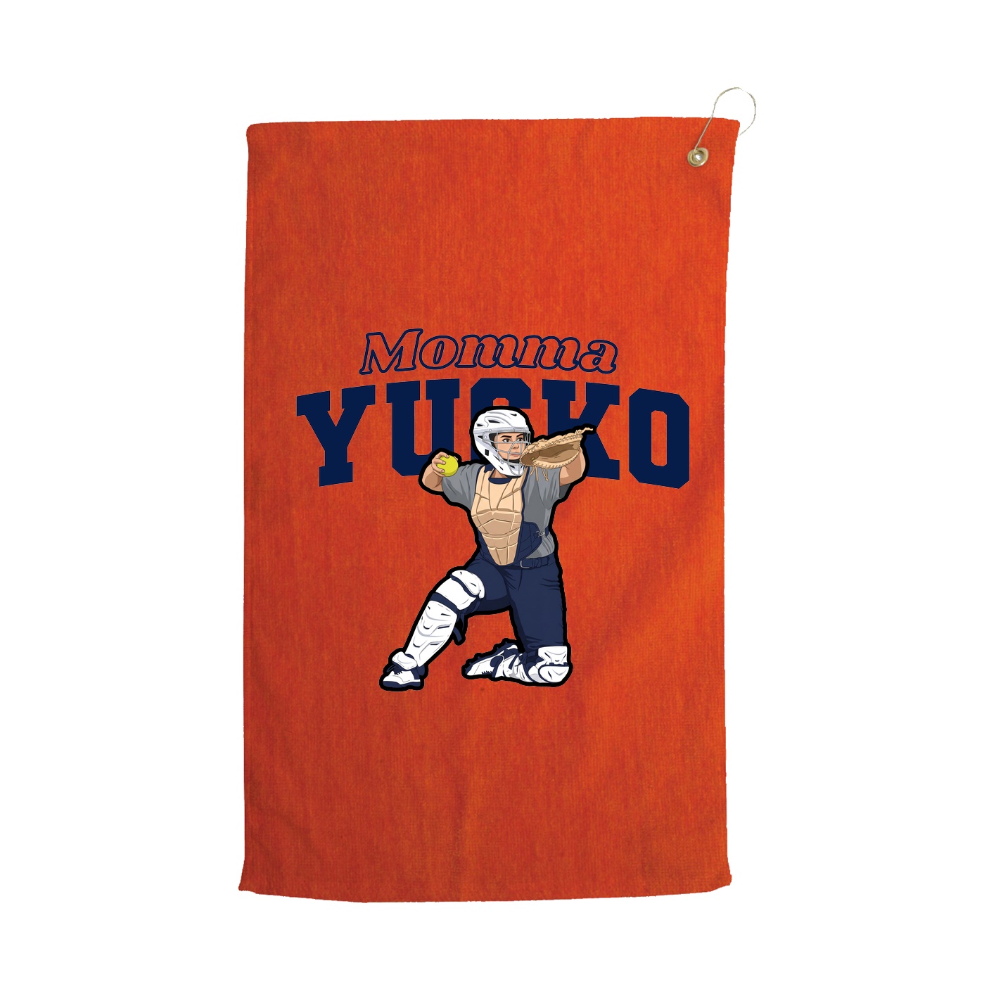 Golf Towel — Mothers Day Block in Orange