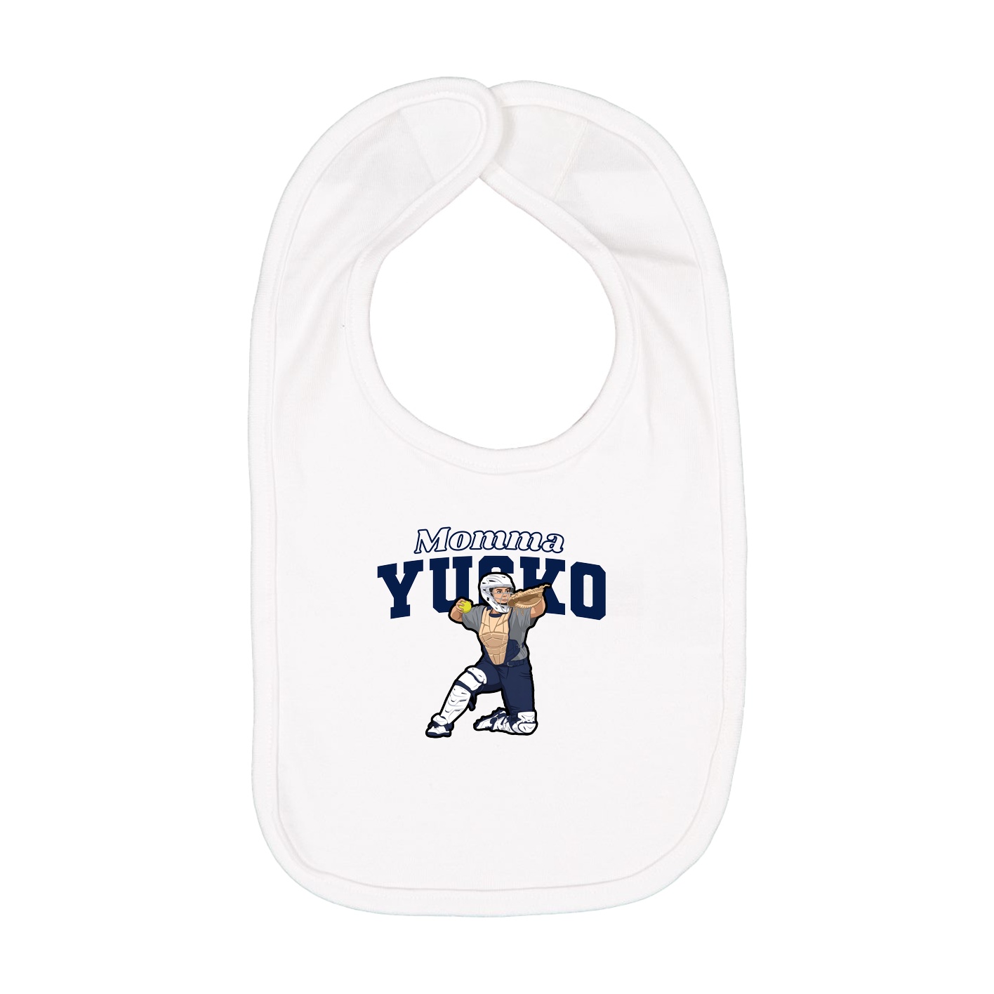 Infant Bib — Mothers Day Block in White