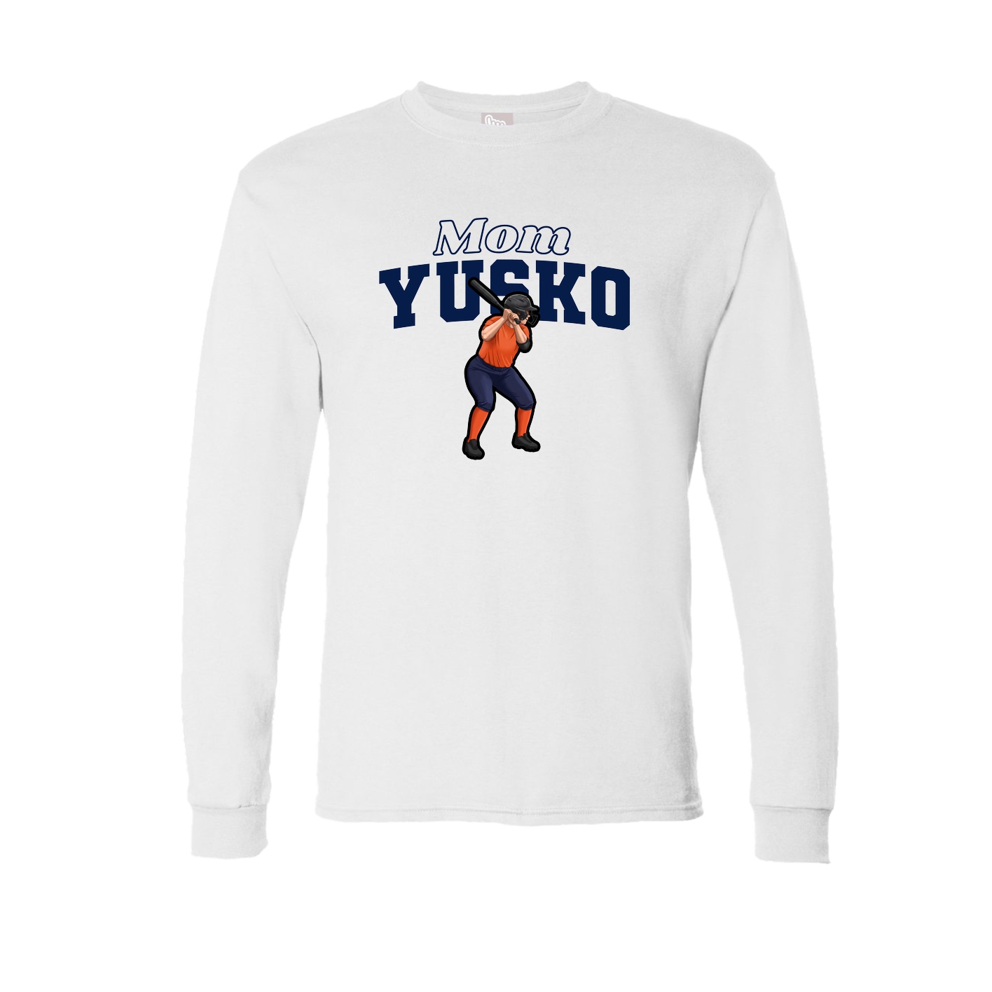 Long Sleeve Tee — Mothers Day Block in White