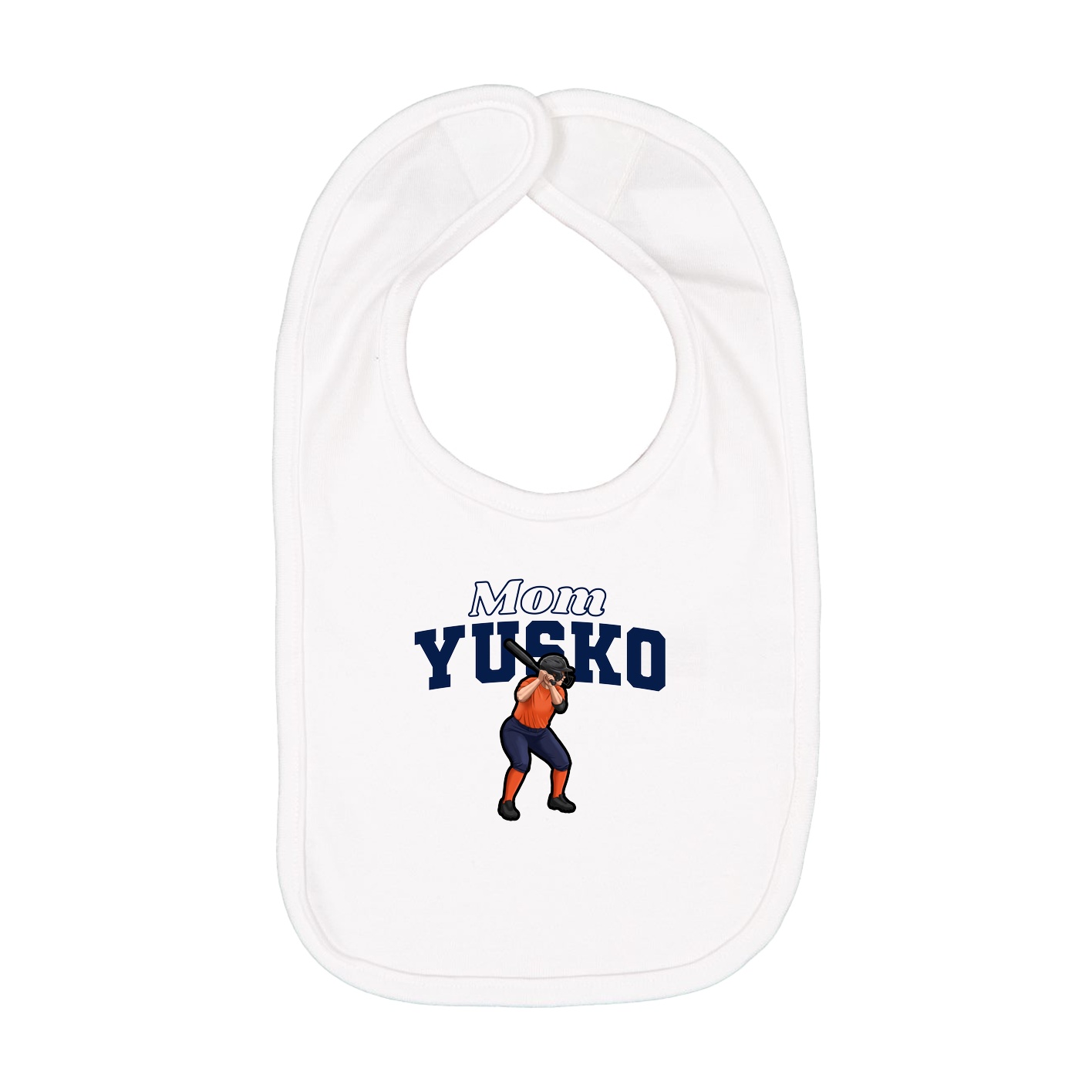 Infant Bib — Mothers Day Block in White