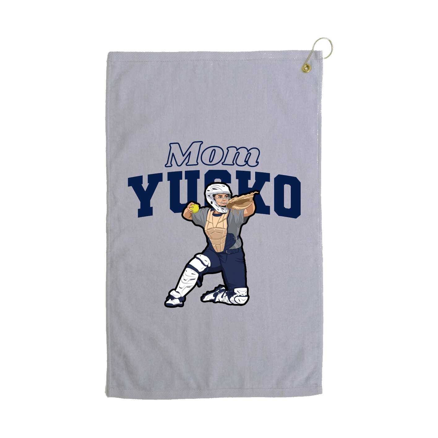 Golf Towel — Mothers Day Block in Grey