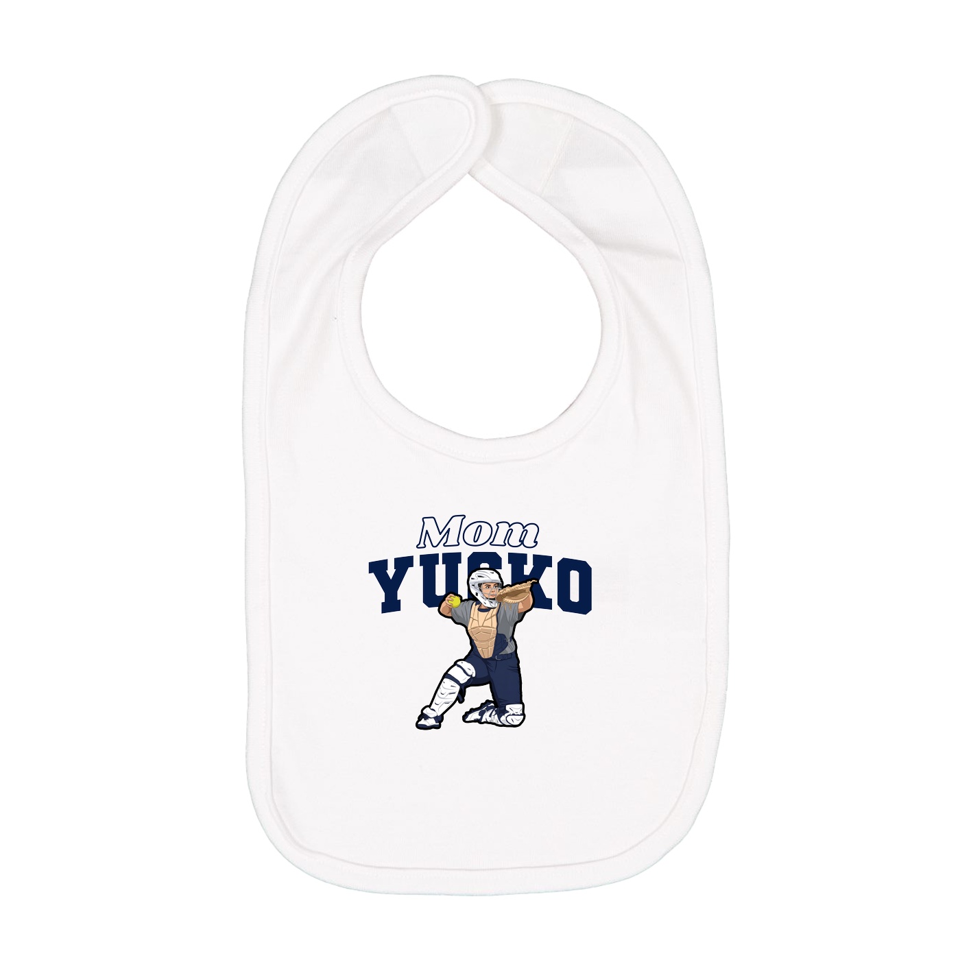 Infant Bib — Mothers Day Block in White