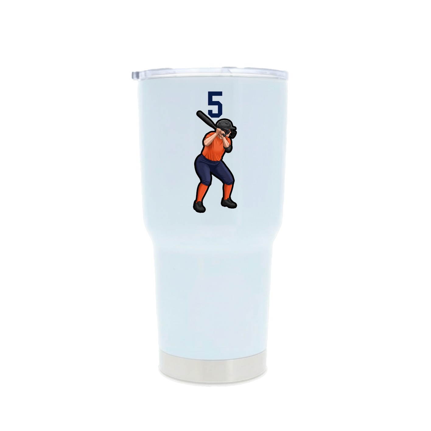 30oz Stainless Steel Tumbler — Number Top in White