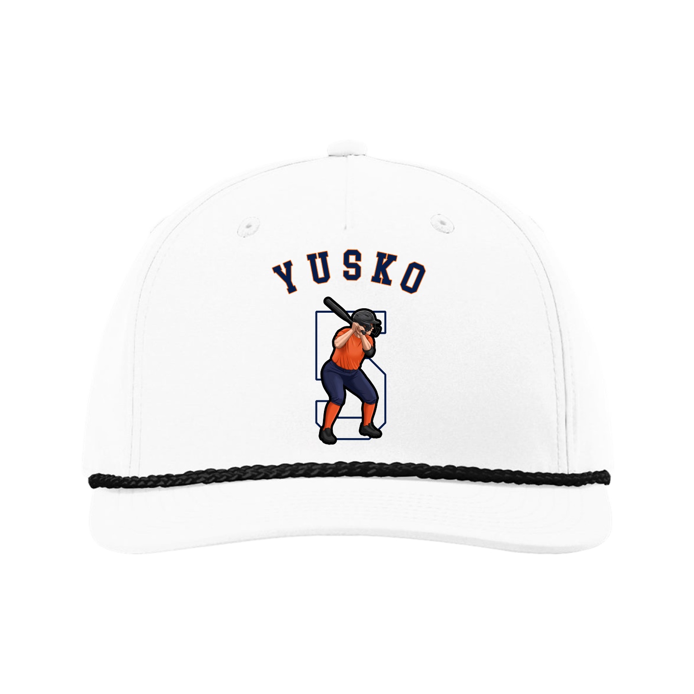 Five-Panel Classic Rope Cap — Shirsey Arch in White